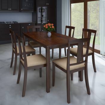 Flipkart Perfect Homes Fraser Rubber Wood 6 Seater Dining Set