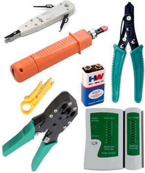 Pro Network Cable Installation Crimping Tool Kit RJ45 RJ11 Wire Stripper Tester