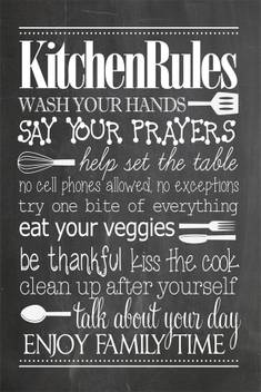 Kitchen Rules Free Printable Paper Print Decorative Posters In