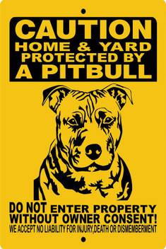 Pitbull Pit Bull Dog Sign Al Inum Poster Paper Print Decorative