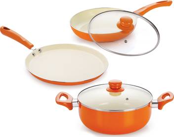Nirlon Ceramic Non Stick Cookware Sets Induction Bottom Cookware Set Price In India Buy Nirlon Ceramic Non Stick Cookware Sets Induction Bottom Cookware Set Online At Flipkart Com