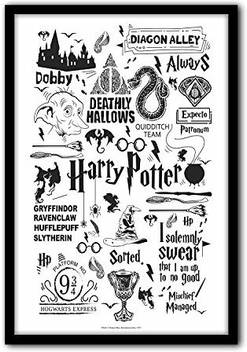 Official Harry Potter Black Wall Decor Home Office Poster