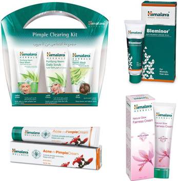 Himalaya Pimple Clear Neem Kit Pimple Cream Bleminor Cream Fairness Cream Price In India Buy Himalaya Pimple Clear Neem Kit Pimple Cream Bleminor Cream Fairness Cream Online At Flipkart Com
