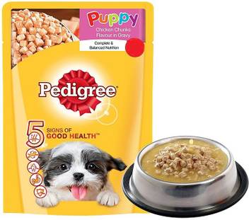 Pedigree Puppy Wet Dog Food Chicken Chunks In Gravy 30 Pouches 30x80gms Chicken 2 5 Kg 30x0 08 Kg Wet Young Dog Food Price In India Buy Pedigree Puppy Wet Dog Food Chicken