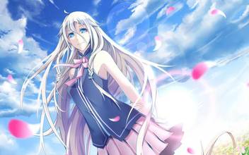Anime Girl With White Hair And Blue Eyes On Fine Art Paper Hd