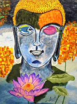 S Paintings Abstract Buddha Painting Acrylic 46 Inch X 1 Inch