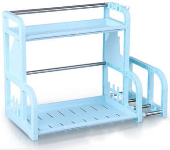 Syga 2 Layer Blue Storage Shelf With 2 Height Adjustable Platform