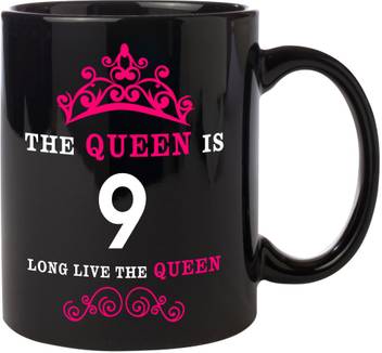 Noozarts Black Elegant Mug With Quotes The Queen Is 9 Long Live The Queen Ceramic Coffee Mug Price In India Buy Noozarts Black Elegant Mug With Quotes The