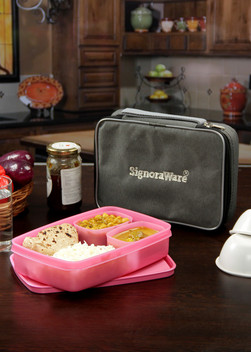 signoraware compact lunch box with bag