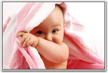 Athah Poster Cute Baby With Pink Towel Photographic Paper Paper