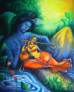 Radha krishna paintings Beautiful 3 poster on fine art paper 13x19 Fine Art  Print - Art & Paintings posters in India - Buy art, film, design, movie,  music, nature and educational paintings/wallpapers