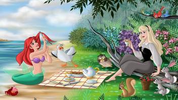 Free Disney Princess Wallpaper Poster On Large Print 36x24 Inches