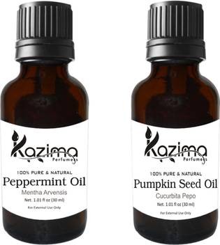 KAZIMA Pumpkin Seed Carrier oil & Peppermint Oil (Each 30ml ) Ideal for Use in Aromatherapy, Body Massage, Promotes Hair Growth, Hair loss Hair Oil - Price in India, Buy KAZIMA Pumpkin KAZIMA Pumpkin Seed Carrier oil & Peppermint Oil (Each 30ml ) Ideal for Use in Aromatherapy, Body Massage, Promotes Hair Growth, Hair loss Hair Oil - Price in India, Buy KAZIMA Pumpkin