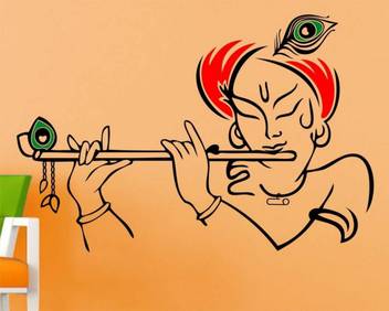 Madhuban Decor Small Lord Krishna With Flute Cute Kids Room God