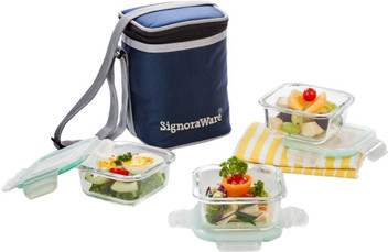 signoraware exe glass lunch box