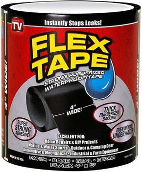 Bluebells India Strong Waterproof Flex Tape Black White 4 X 5 Rubberized Seal Stop Leaks Tape Spike 152 4 Cm Gorilla Tape Price In India Buy Bluebells India Strong Waterproof Flex Tape