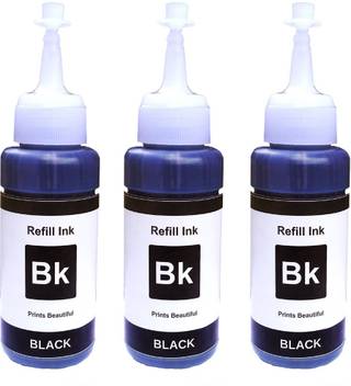 Epson Black Refill Ink 75ml X 3 Bottle For L100 L120 L130 L200 L210 L220 L230