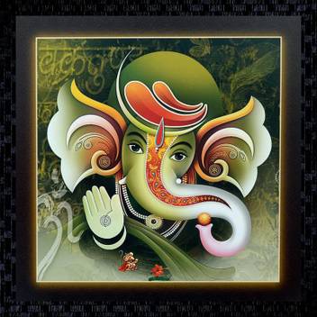Janki Ganesh Ji Fiber Glass Wall Painting Canvas 14 Inch X 14 Inch Painting Price In India Buy Janki Ganesh Ji Fiber Glass Wall Painting Canvas 14 Inch X 14 Inch
