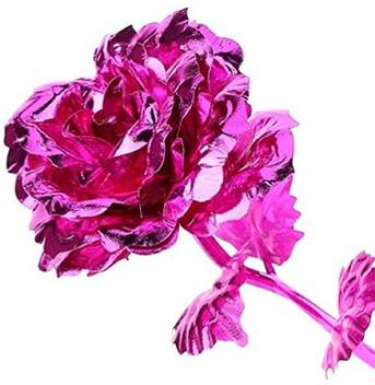 Shopais 24k Pink Rose With Gift Box And Carry Bag Best Gift On Valentine S Day Rose Day With Gift Box Pink Rose Artificial Flower Price In India Buy Shopais 24k