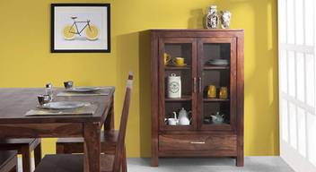 The Attic Solid Wood Crockery Cabinet Price In India Buy The Attic Solid Wood Crockery Cabinet Online At Flipkart Com