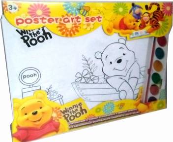 Technochitra Complete Coloring Kit Set With Pooh Drawing Sheet And Coloring Set Poster Art Set Color Yellow Flipkart Com
