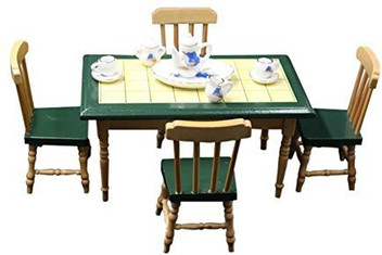 dolls house dining table and chairs