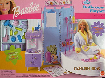 barbie shower playset
