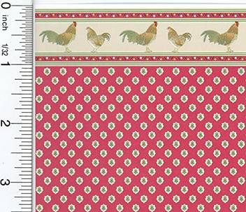 Brodnax Prints Dollhouse Wallpaper Kitchen Rooster Red Dollhouse