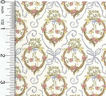 Dollhouse Miniature Wallpaper Victoria Blue Miniature
