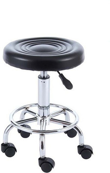 Beige Basics Multi-Purpose Office Drafting Spa Stool with Adjustable Foot Rest and Wheels