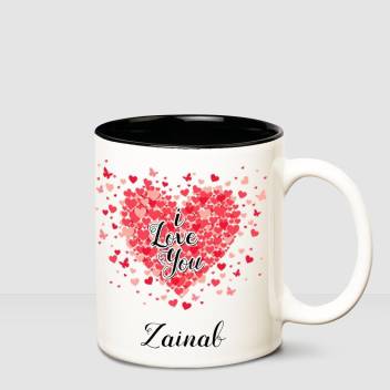 Huppme I Love You Zainab Inner Black Romantic Coffee Name Mug