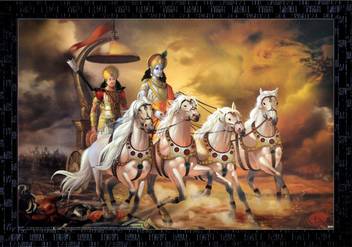 Janki Beautiful Arjun And Shree Krishna In Mahabharat Wall Painting Canvas 14 Inch X 20 Inch Painting Price In India Buy Janki Beautiful Arjun And Shree Krishna In Mahabharat Wall Painting