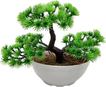 Random 3 Headed Artificial Bonsai Tree With Small Thin Green Leaves Bonsai Wild Artificial Plant With Pot Price In India Buy Random 3 Headed Artificial Bonsai Tree With Small Thin Green