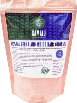 Kamalu Henna Indigo All Natural Hair Color Kit With Free Glove