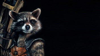 GUARDIANS OF THE GALAXY ROCKET RACOON FULL FRONT PRINT WHITE T-SHIRT BRAND NEW