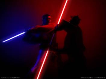 Akhuratha Wall Poster Star Wars Darth Maul Lightsaber Obi Wan