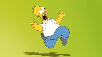 Akhuratha Wall Poster The Simpsons Homer Simpson Green Background