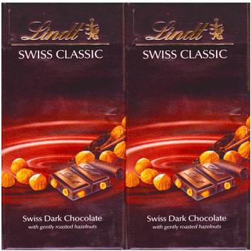 Lindt Swiss Classic Dark Chocolate Hazel Nut 100g Pack Of 2