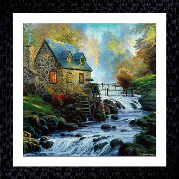 Janki Beautiful House Nature Taxture Fiber Glass Wall Painting