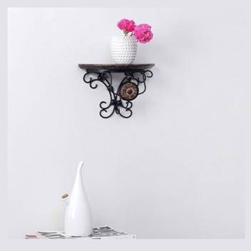 Khan Handicraft Brackets Wooden Iron Wall Shelf Price In India
