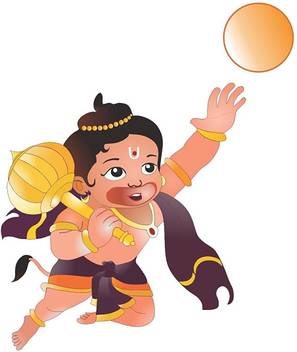 Asmi Collections Medium Baal Hanuman Catching Sun Sticker Price In