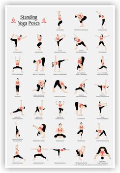 Asd Standing Yoga Asanas Poses Wall Poster 13 19 Inches Matte Finish Paper Print Quotes Motivation Posters In India Buy Art Film Design Movie Music Nature And Educational Paintings Wallpapers At