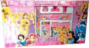 Flipkart Com Technochitra Disney Princess Design Gift Set A Complete Stationery Set With Colors And Drawing Book For Kids Color Pink