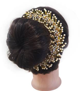 Kabello South Indian Pearls Design Hair Gajra Hair Accessories For Women Weddings Hair Band Price In India Buy Kabello South Indian Pearls Design Hair Gajra Hair Accessories For Women