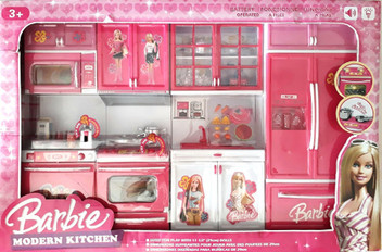 pink colour kitchen set