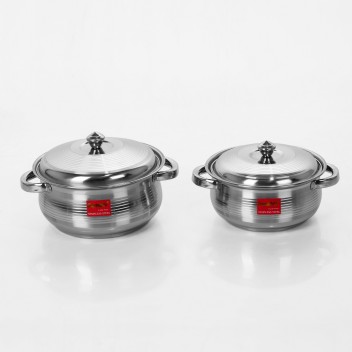 Induction /& Gas Stove Friendly Container Set//Tope // Cookware Set with Lids Size No.10 /& No.11 Sumeet 2 Pcs Stainless Steel Induction Bottom Encapsulated Bottom 1 LTR /& 1.25 LTR