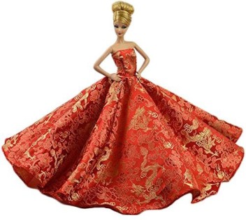 barbie doll in red dress