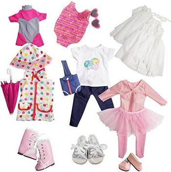 Mumu Play House Fashion 17pcs Doll Clothes Ballet And Wedding