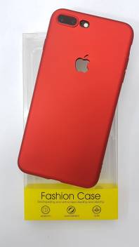 Midkart Back Cover For Smooth Matte Cherry Red Colour Logo Cut Leatherette Silicone Only For Iphone