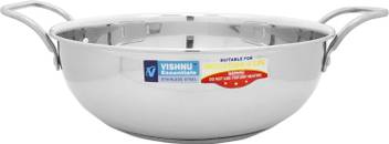 Vishnu Essentials Anupam Sandwich Bottom Heavy Base Steel Kadhai 3800 Ml Pot 1 L Price In India Buy Vishnu Essentials Anupam Sandwich Bottom Heavy Base Steel Kadhai 3800 Ml Pot 1